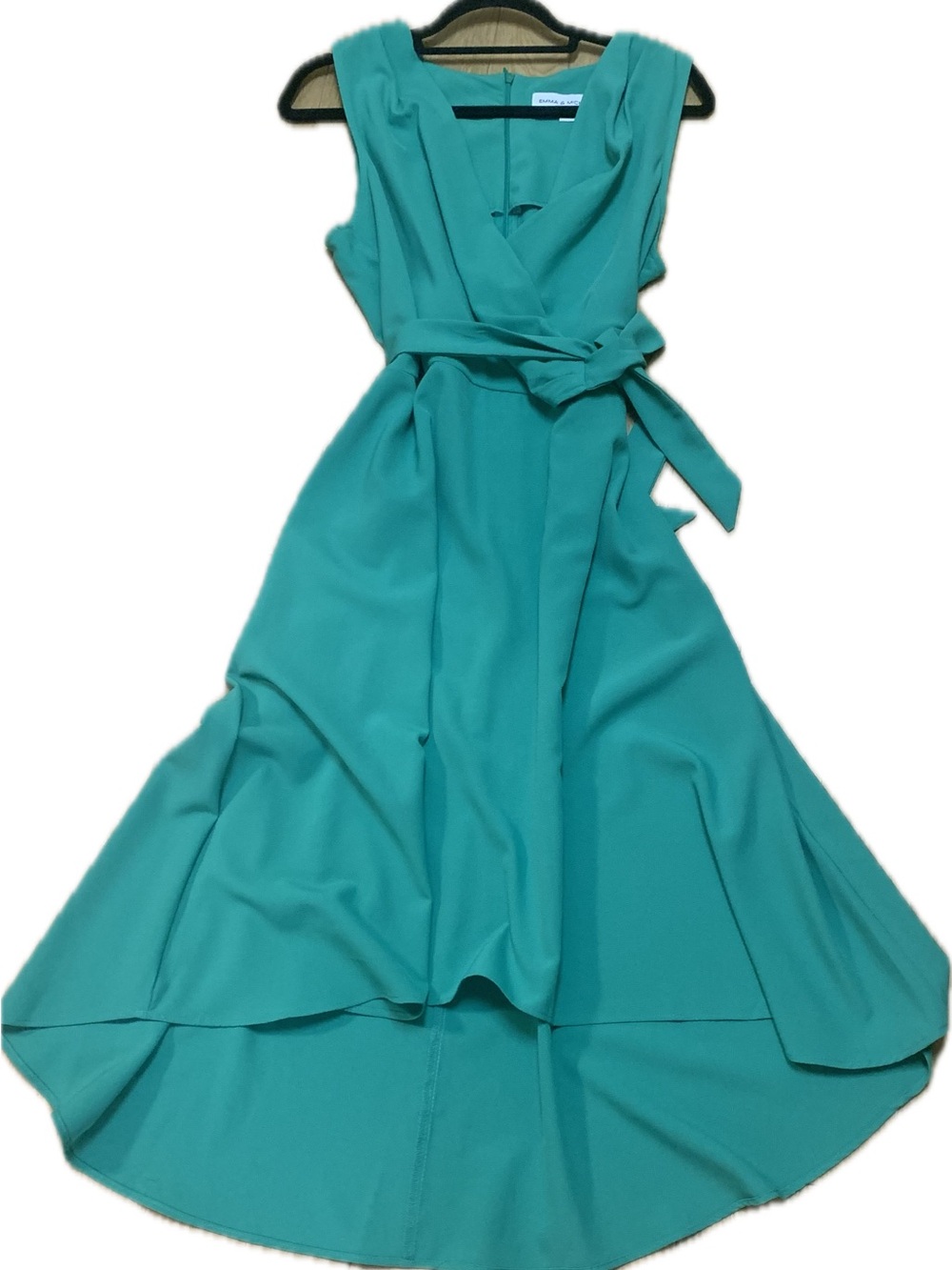 Emerald Green Wrap Dress Size 12 – High Low Wedding Guest Cocktail Formal Dress
